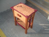 Zen Inspired "Cherries" Hand Inlaid Nightstands In Cherry And Purpleheat 5 small