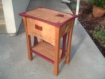 Zen Inspired "Cherries" Hand Inlaid Nightstands In Cherry And Purpleheat 6 small