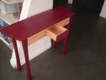 Purpleheart And Quilty Bird's Eye Maple Entry Hall Table. 3 small
