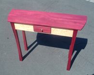 Purpleheart And Quilty Bird's Eye Maple Entry Hall Table. 1 small