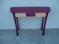 Purpleheart And Quilty Bird's Eye Maple Entry Hall Table. 4 small