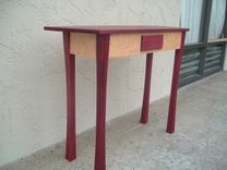 Purpleheart And Quilty Bird's Eye Maple Entry Hall Table. 5 small
