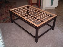 Manny's Coffee Table 5101, Lattice Work And Glass Top 3 small