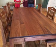 Suzanne's 8 Foot Long African Mahogany Dining Table 6 small