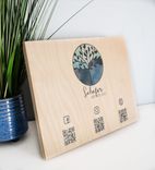Qr Code Wood Sign With Business Logo, Scan To Pay, Venmo, Social Media Sign, Restaurant Menu Sign 6 small
