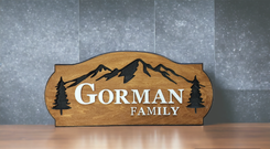 Routed Personalized Wood Family Name Sign 3 small