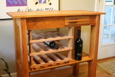 Oak And Heart Pine Wood Wine Table Made From Repurposed And Reclaimed 1894 Wood 7 small
