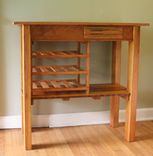 Oak And Heart Pine Wood Wine Table Made From Repurposed And Reclaimed 1894 Wood 1 small