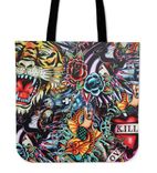 Custom Tote Bag, Custom Shopping Bag, Graffiti Style Tote, 3d Print Tote Bag, Tattoo Art Tote Bag 1 small