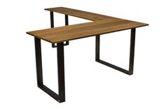 Solid Wood L Desk, Oak Corner Desk, L Desk With Metal Legs, Elbow Desk, Custom Office Desk 2 small