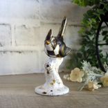 Courtly Songbirds Checked Figurine Black And White Stripes Decor 3 small