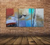 Large Modern Paintings - Triptych Multi Panel 1 small