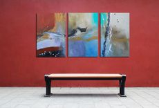 Large Modern Paintings - Triptych Multi Panel 5 small