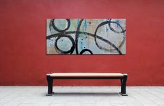 "Perfect Timing" - Large Original Art. Contemporary Abstract Painting With Circles 5 small