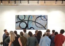 "Perfect Timing" - Large Original Art. Contemporary Abstract Painting With Circles 1 small