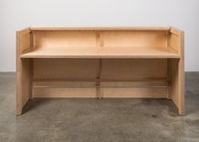 Baltic Birch Reception Desk With Carved Logo 5 small