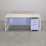 Custom Executive Office Desk, Engineered Stone Top - Aspen Straight Desk 5 small