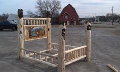 Carved Queen Size Bed 2 small