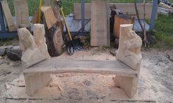 Rustic Raccoon Bench 4 small