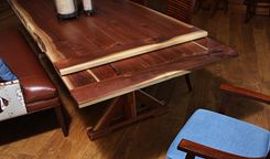 Black Walnut  Live Edge Refectory Dining Table 5 small