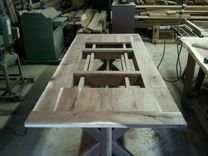 Black Walnut  Live Edge Refectory Dining Table 4 small