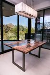 Spalted Maple Burl Live Edge With Clear Smoke Resin Modern 40x75" Dining Table 1 small