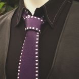 Leather Necktie | Purple Leather Tie 1 small