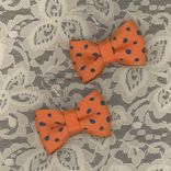 Leather Polka Dot Bow Earrings | Bow Tie Earrings | Leather Earrings 2 small