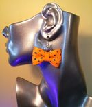 Leather Polka Dot Bow Earrings | Bow Tie Earrings | Leather Earrings 1 small