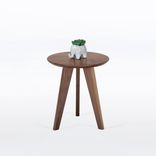 Round Side Table With Three Legs, Handmade In Solid Walnut Wood 1 small