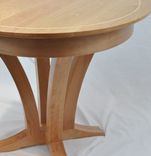 Round Cherry Extension Pedestal Table W/ Maple Inlay 1 small