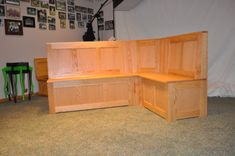 Oak Breakfast Nook / Banquette 2 small