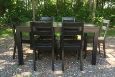 Modern Dining Set With Distressed Finish 2 small