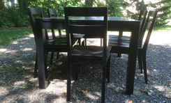 Modern Dining Set With Distressed Finish 3 small