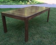 Walnut Dining Table With Through Legs 4 small