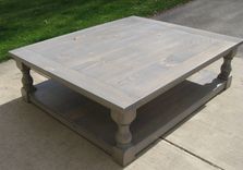 Large Pine Rustic Look Coffee Table 1 small