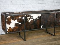 Leather Media Console, Urban Rustic Side Board, Modern Cowhide Credenza, Rawhide Buffet 1 small