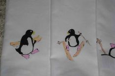 Hand Painted Napkins 2 small