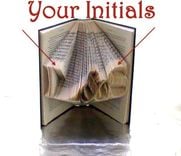 Book Origami -- Personalized Initials Folded Book Art -- Custom Made Book Origami Your Initials 5 small