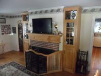 Built In Oak Cabinets W/ Mantlepiece. 1 small