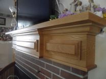 Built In Oak Cabinets W/ Mantlepiece. 2 small
