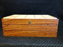 Cocobolo And Maple Wood Tie Boxes With Black Water Buffalo Horn 1 small