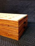Cocobolo And Maple Wood Tie Boxes With Black Water Buffalo Horn 4 small