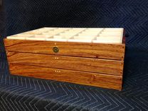 Cocobolo And Maple Wood Tie Boxes With Black Water Buffalo Horn 5 small