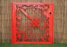 Dragonfly Decorative Steel Gate - Flower Art Wall Panel - Laser Cut Steel Panel 1 small
