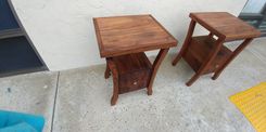 Solid Walnut And Walnut Burl Veneer Nightstands 5 small