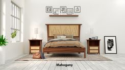 Bed Frame Queen, Headboard, Platform Bed King, Cherry Wood Posts, Maple Panel, "Prairie Platform" 5 small