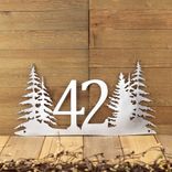 Metal House Number Sign with Pine Trees, 2 Digit 5 small