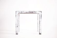 Steel Arctic White Distressed End Table 1 small