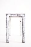 Steel Arctic White Distressed End Table 2 small
